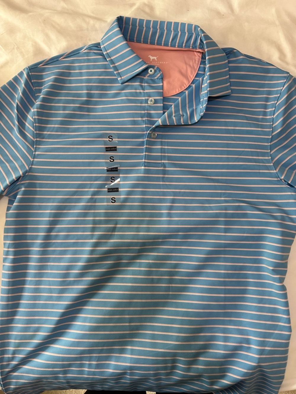 Men's Simply Southern Blue Striped Performance Polo Shirt